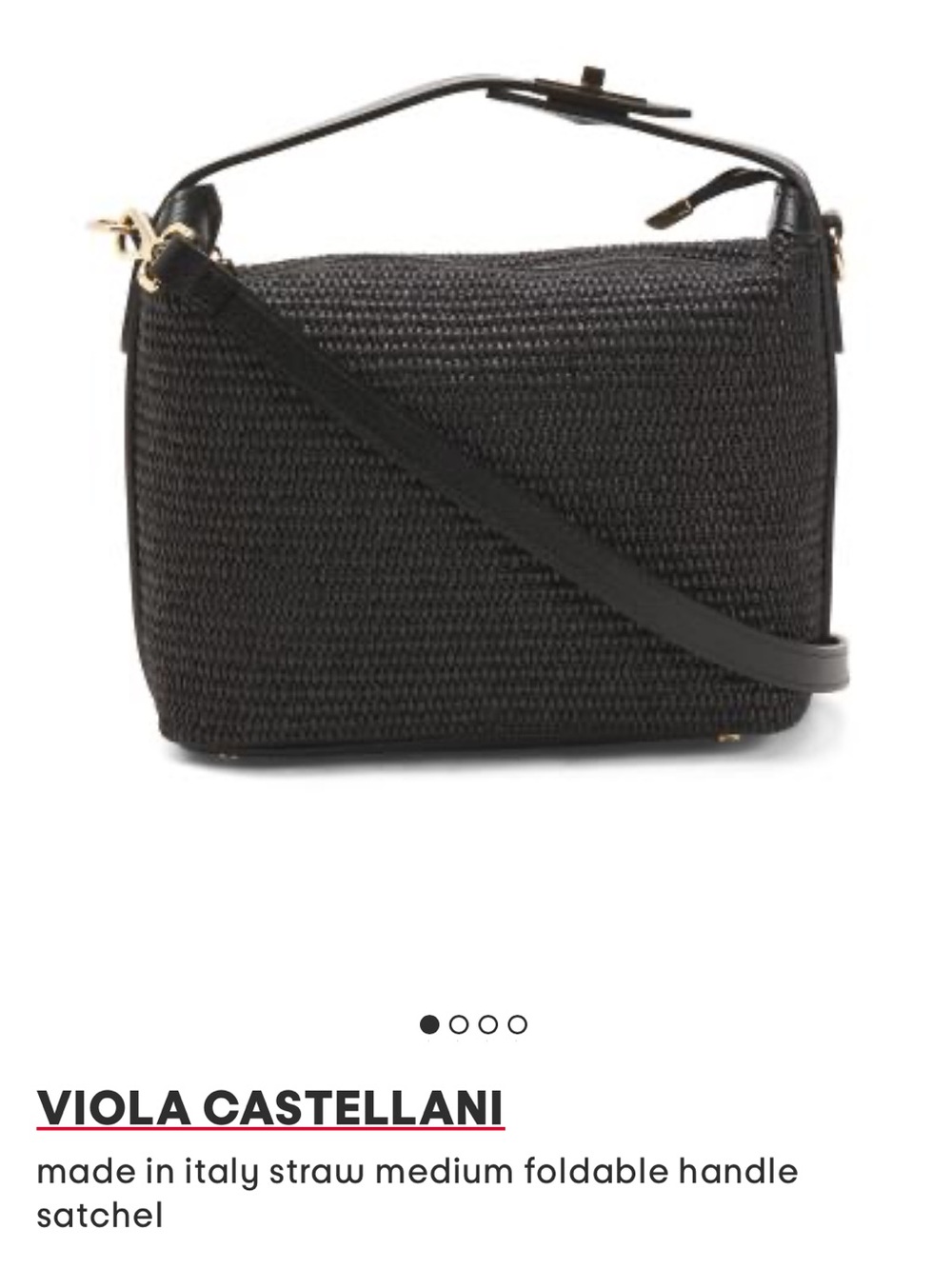 Woven Black Shoulder Bag with Top Handles by